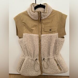 Ulla Johnson Women's Tan and Cream Shearling vest
